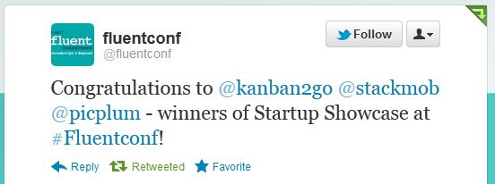 Fluent Conference startup showcase winners - includes Kanban2Go
